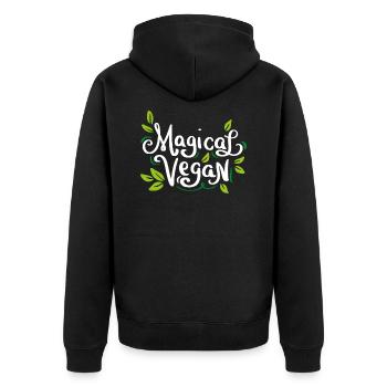 régime alimentaire végétalien Magiques végétaliens végétalien - Veste à capuche bio Premium Unisexe - noir - Dos - Nico (187cm)
