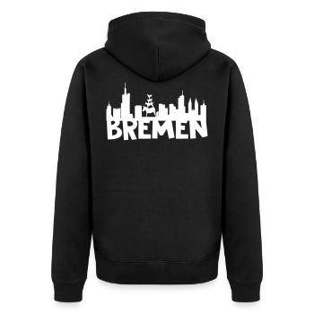 Bremen skyline - Unisex Premium Organic Zip Hoodie - black - Back - Nico (187cm)