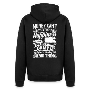 Camping Womo Gift Camper Funny Saying - Unisex Premium Organic Zip Hoodie - black - Back - Nico (187cm)