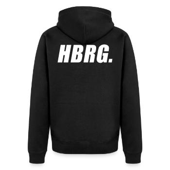 Cool T-shirt de Hambourg - Veste à capuche bio Premium Unisexe - noir - Dos - Nico (187cm)