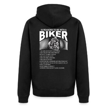 Bikers - Veste à capuche bio Premium Unisexe - noir - Dos - Nico (187cm)