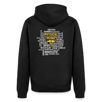 Physical Therapy - Gift Physiotherapist Physio - Unisex Premium Organic Zip Hoodie - black - Back - Nico (187cm)