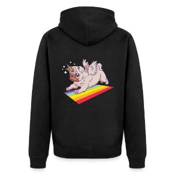 Mobs unicorn wings rainbow tshirt gift - Unisex Premium Organic Zip Hoodie - black - Back - Nico (187cm)