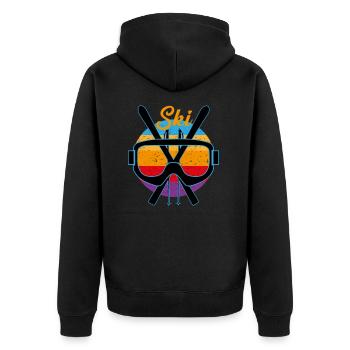 Ski Masque montagne vacances d’hiver hobby conduite - Veste à capuche bio Premium Unisexe - noir - Dos - Nico (187cm)