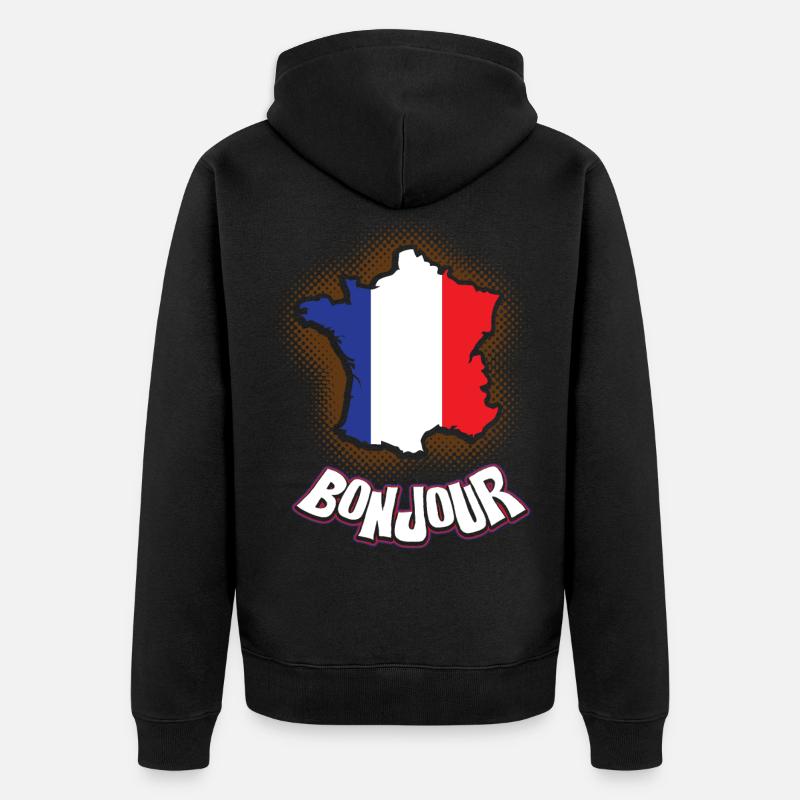 France pays et pays - Veste à capuche bio Premium Unisexe - noir