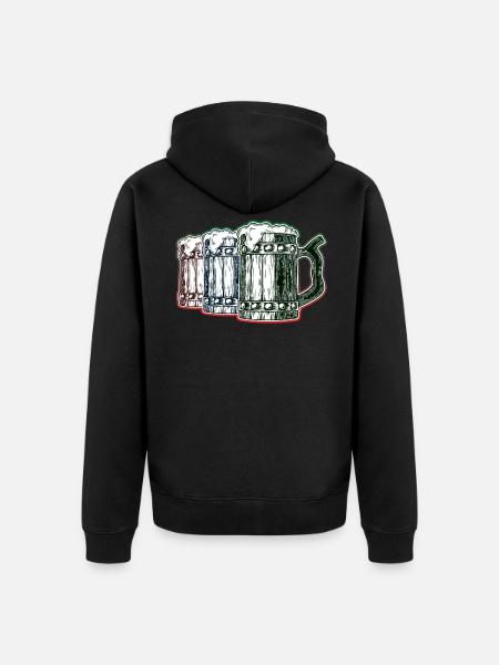 Full beer mugs - Unisex Premium Organic Zip Hoodie - black