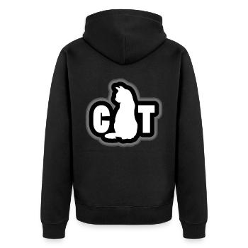 Idée cadeau chat blanc - Veste à capuche bio Premium Unisexe - noir - Dos - Nico (187cm)
