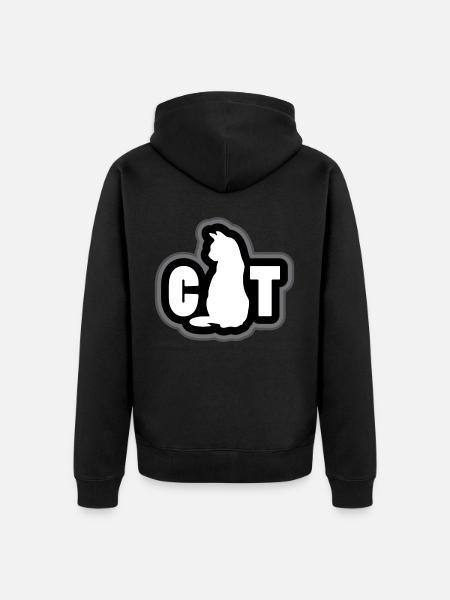 Weiße Katze Geschenkidee - Unisex Premium Bio Zip Hoodie - Schwarz