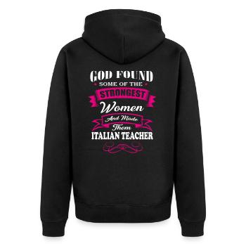 Italienisch Lehrer studieren - Unisex Premium Bio Zip Hoodie - Schwarz - Hinten - Nico (187cm)