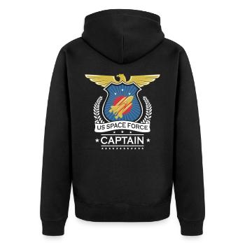 US Space Force Crew Member Art for Spaceship - Unisex Premium Organic Zip Hoodie - black - Back - Nico (187cm)