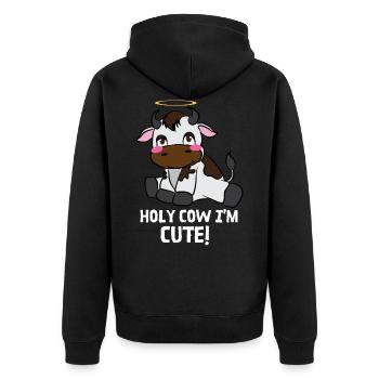 Art de la vache pour éleveur de bétail - Veste à capuche bio Premium Unisexe - noir - Dos - Nico (187cm)