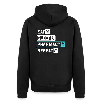 Mangez Sommeil Pharmacie Répétez Chemise Pharmacien - Veste à capuche bio Premium Unisexe - noir - Dos - Nico (187cm)