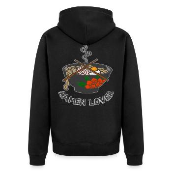 Amant de ramen - Veste à capuche bio Premium Unisexe - noir - Dos - Nico (187cm)