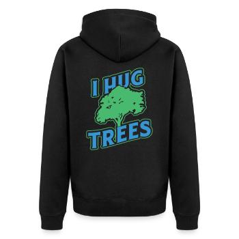 J'embrasse les arbres Chemise drôle pour les amoureux de la nature - Veste à capuche bio Premium Unisexe - noir - Dos - Nico (187cm)