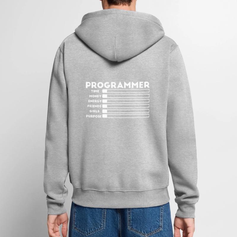 Programmer nerd computer HTML Unisex Premium Organic Zip Hoodie