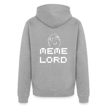 Meme Lord Nerd Programmation Tshirt Memes - Veste à capuche bio Premium Unisexe - gris chiné - Dos - Nico (187cm)