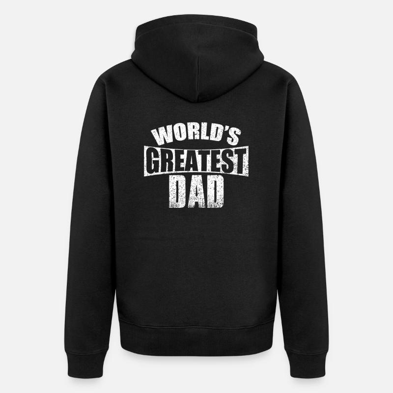 Vater Papi Bester Papa Vatertag Vati Dad Daddy - Unisex Premium Bio Zip Hoodie - Schwarz