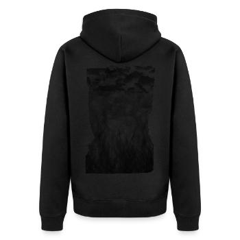 Nuages de fumée feu - Veste à capuche bio Premium Unisexe - noir - Dos - Nico (187cm)