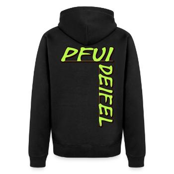 Pfui Deifel - Veste à capuche bio Premium Unisexe - noir - Dos - Nico (187cm)