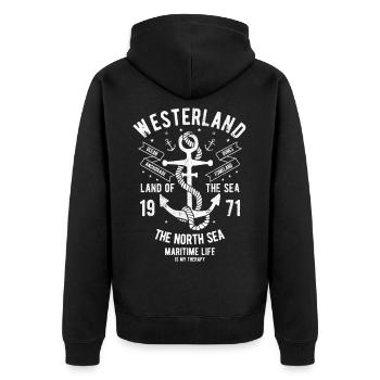 Westerland SYLT DE LA MER DU Nord thérapie Cadeaux - Veste à capuche bio Premium Unisexe - noir - Dos - Nico (187cm)