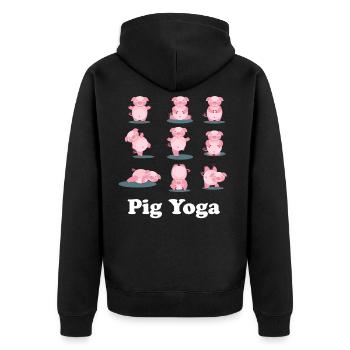 Année du cochon Nouvel An chinois 2019 Zodiac - Veste à capuche bio Premium Unisexe - noir - Dos - Nico (187cm)
