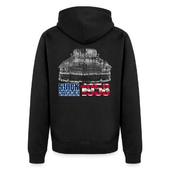 Buick convertible 1958 bw oldtimer - Unisex Premium Organic Zip Hoodie - black - Back - Nico (187cm)