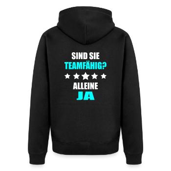 Are they able to work in a team? Alone, Yes - Unisex Premium Organic Zip Hoodie - black - Back - Nico (187cm)