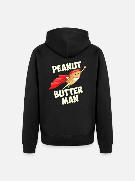 Peanøttsmør Peanøttsmør Superhelt - Premium økologisk unisex-hettejakke - svart