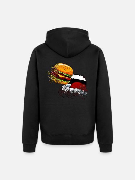 Burger - Unisex Premium Organic Zip Hoodie - black
