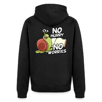Relax Snail Chill Relax Gift - Unisex Premium Organic Zip Hoodie - black - Back - Nico (187cm)
