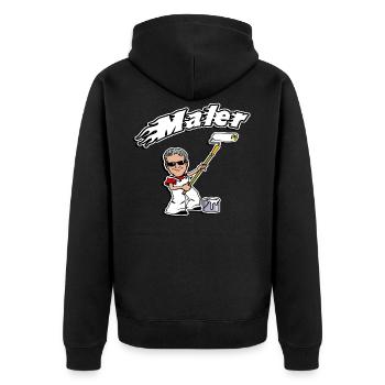 painter and painter t-shirt editable desired text - Unisex Premium Organic Zip Hoodie - black - Back - Nico (187cm)