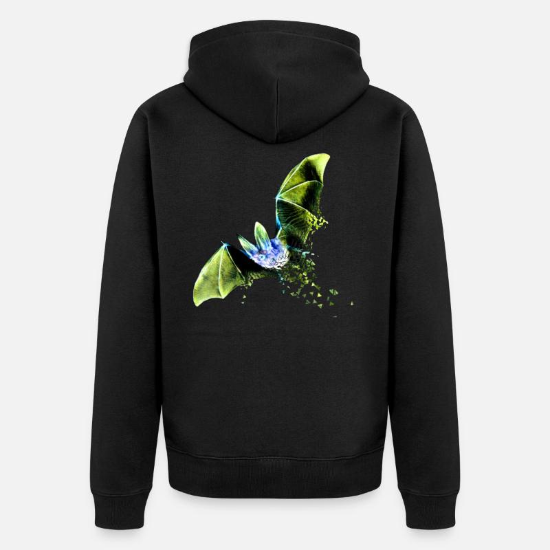 Fledermaus - Unisex Premium Bio Zip Hoodie - Schwarz