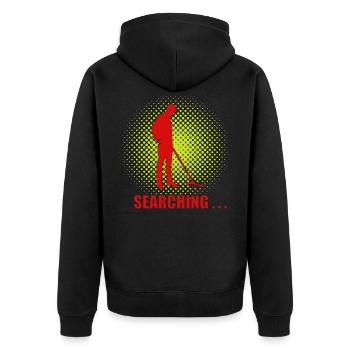 Sondengänger - Sondeln - Unisex Premium Bio Zip Hoodie - Schwarz - Hinten - Nico (187cm)