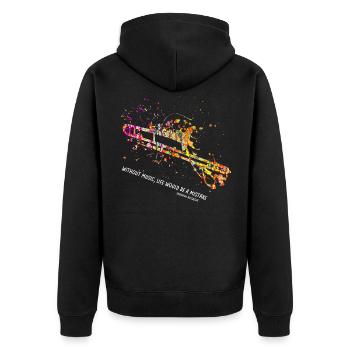 Trombone instrument color explosion - Unisex Premium Organic Zip Hoodie - black - Back - Nico (187cm)