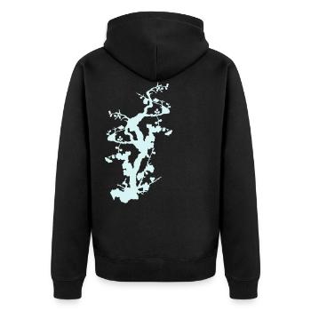 Sakura Shadow 影の桜 - Unisex Premium Organic Zip Hoodie - black - Back - Nico (187cm)