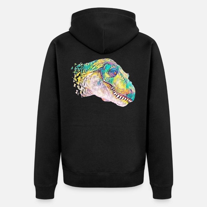 T-Rex - Unisex Premium Organic Zip Hoodie - black