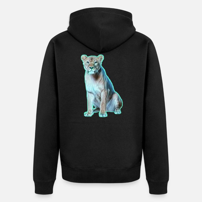 Lion - Veste à capuche bio Premium Unisexe - noir