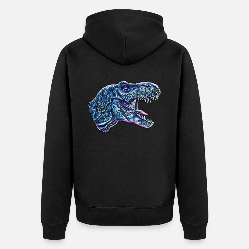 T-Rex - Unisex Premium Bio Zip Hoodie - Schwarz