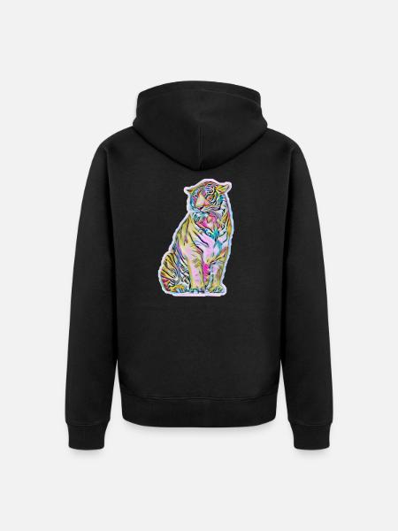 Tiger - Unisex Premium Bio Zip Hoodie - Schwarz