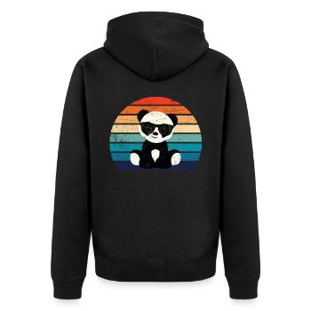 Panda avec des lunettes de soleil - Veste à capuche bio Premium Unisexe - noir - Dos - Nico (187cm)