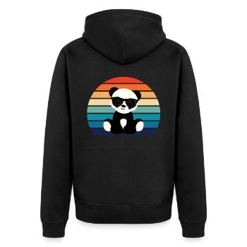 Panda avec des lunettes de soleil - Veste à capuche bio Premium Unisexe - noir - Dos - Nico (187cm)