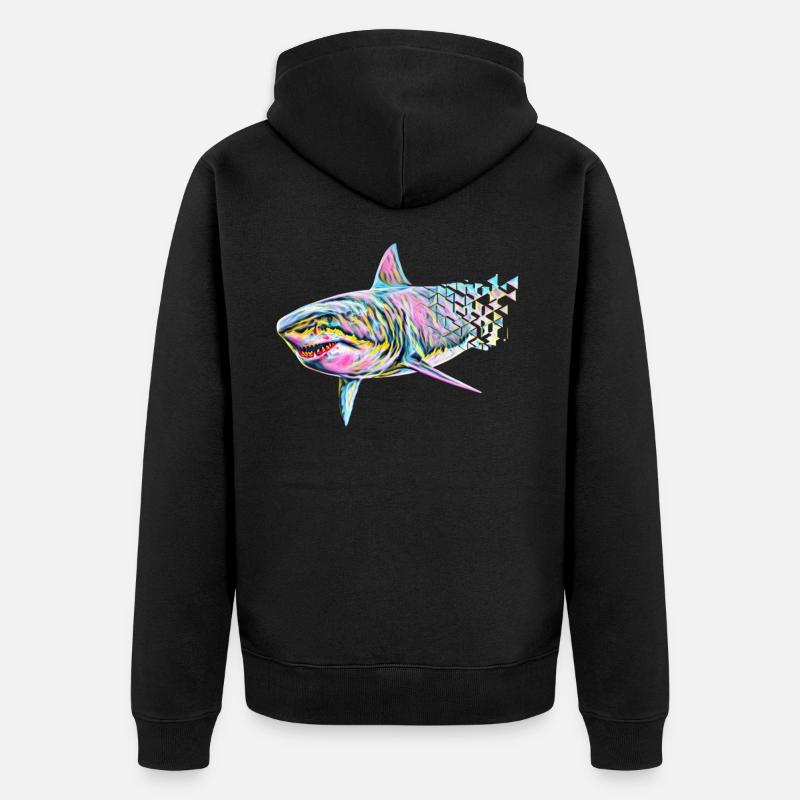 Requin - Veste à capuche bio Premium Unisexe - noir