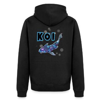 Koi - Unisex Premium Organic Zip Hoodie - black - Back - Nico (187cm)