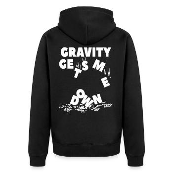 Physique de la gravité - Physique de la gravité - Say nerd - Veste à capuche bio Premium Unisexe - noir - Dos - Nico (187cm)