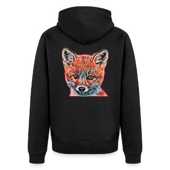 Renard - Veste à capuche bio Premium Unisexe - noir - Dos - Nico (187cm)
