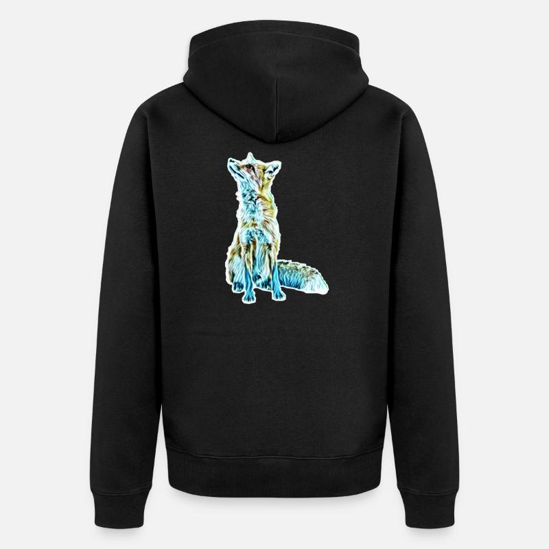 Renard - Veste à capuche bio Premium Unisexe - noir