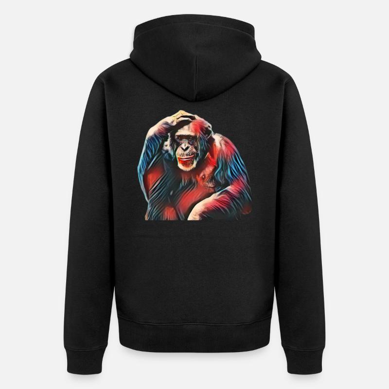 Singe - Veste à capuche bio Premium Unisexe - noir