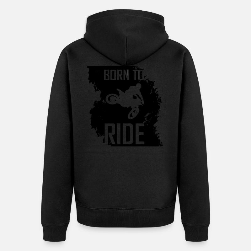 né pour monter - Veste à capuche bio Premium Unisexe - noir