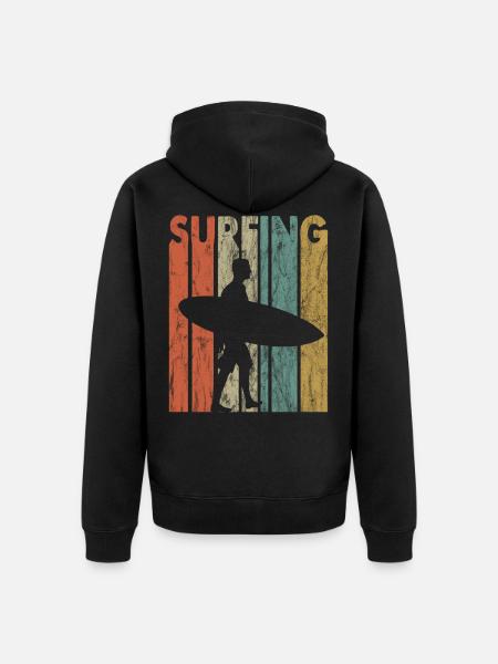 surfing - Unisex Premium Organic Zip Hoodie - black