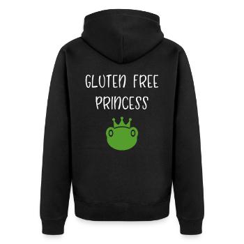 Gluten Free Princess - Unisex Premium Bio Zip Hoodie - Schwarz - Hinten - Nico (187cm)